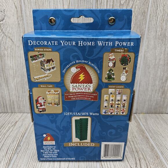 Santa Claus Wall‎ Outlet 6 Outlet Space Saving Wall Adapter Christmas Decor Gift - Picture 4 of 6